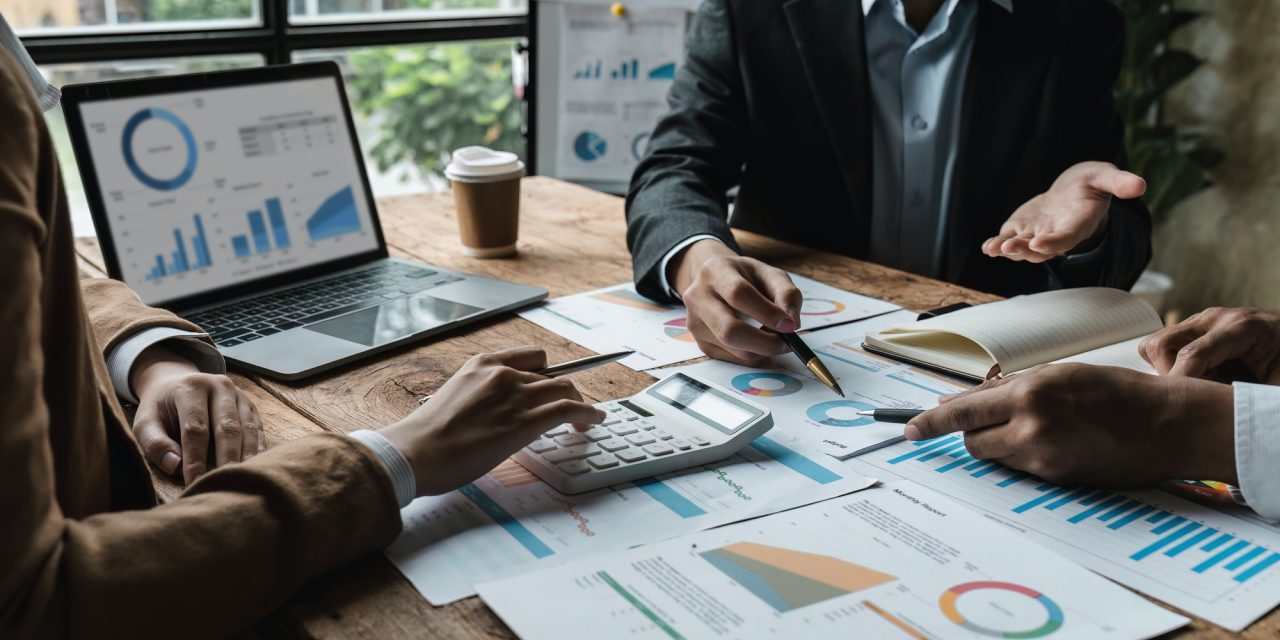Accountants reviewing financial reports