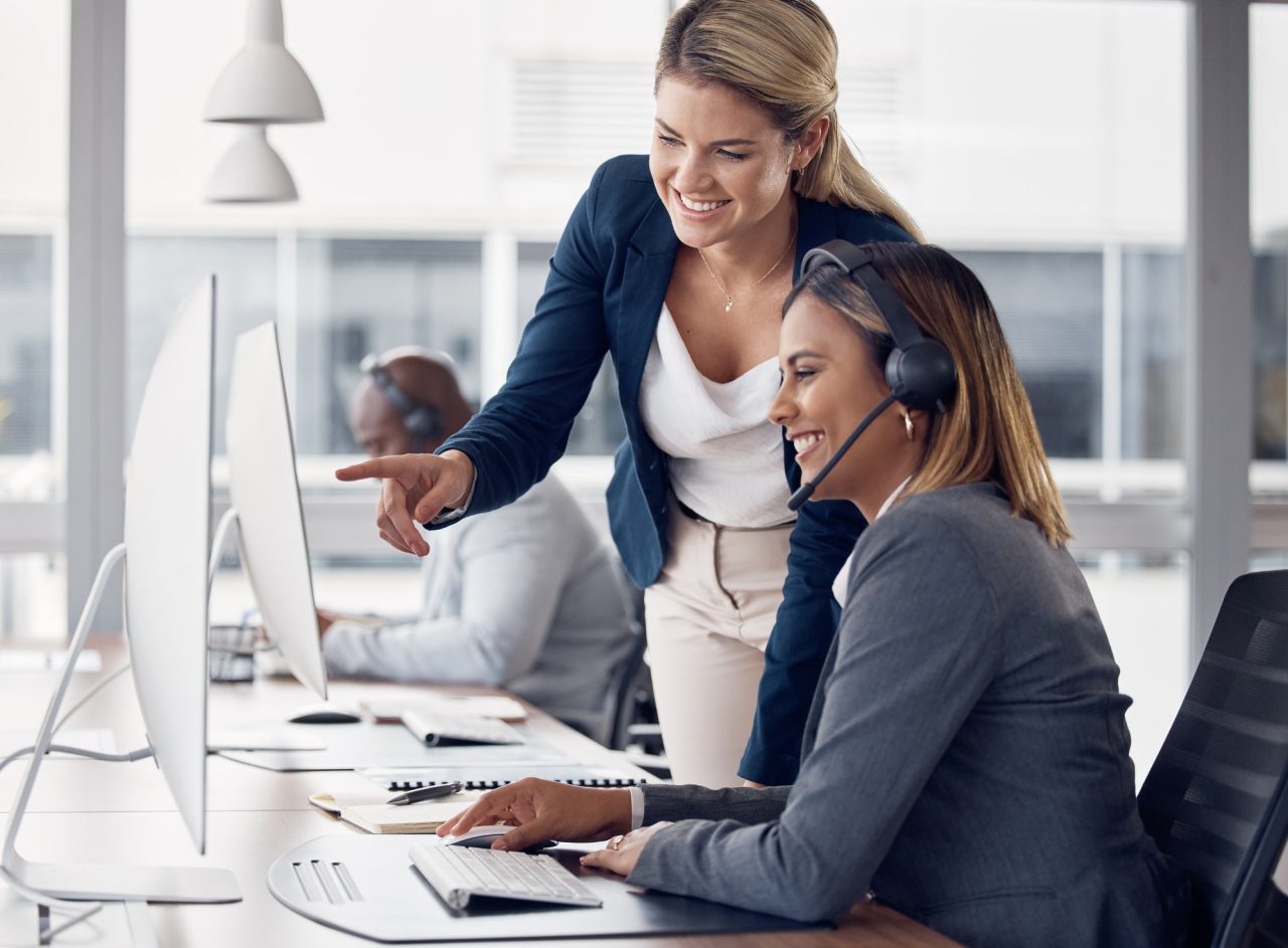 Accounting specialist speaking with a client